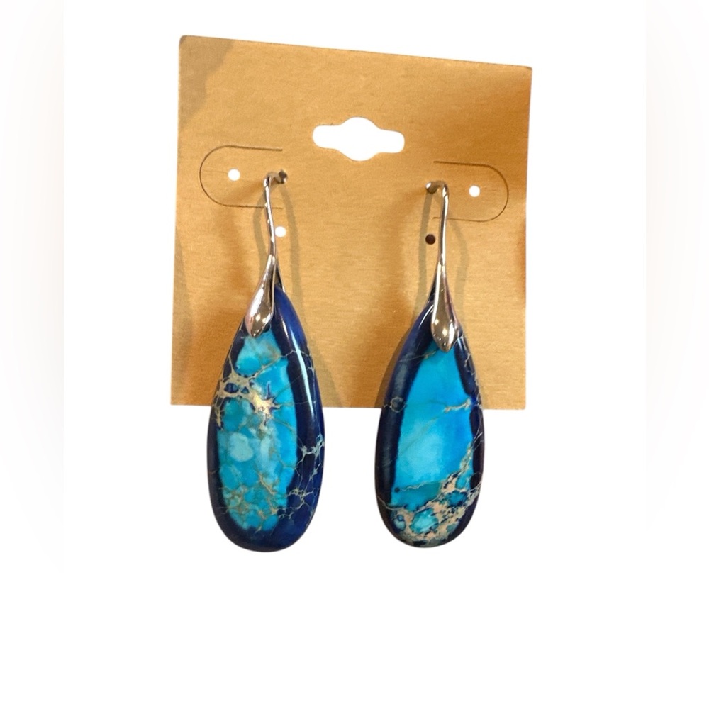 Imperial Jasper Stone Earrings NEW